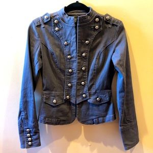 Denim Military Marching Band Steampunk Jacket